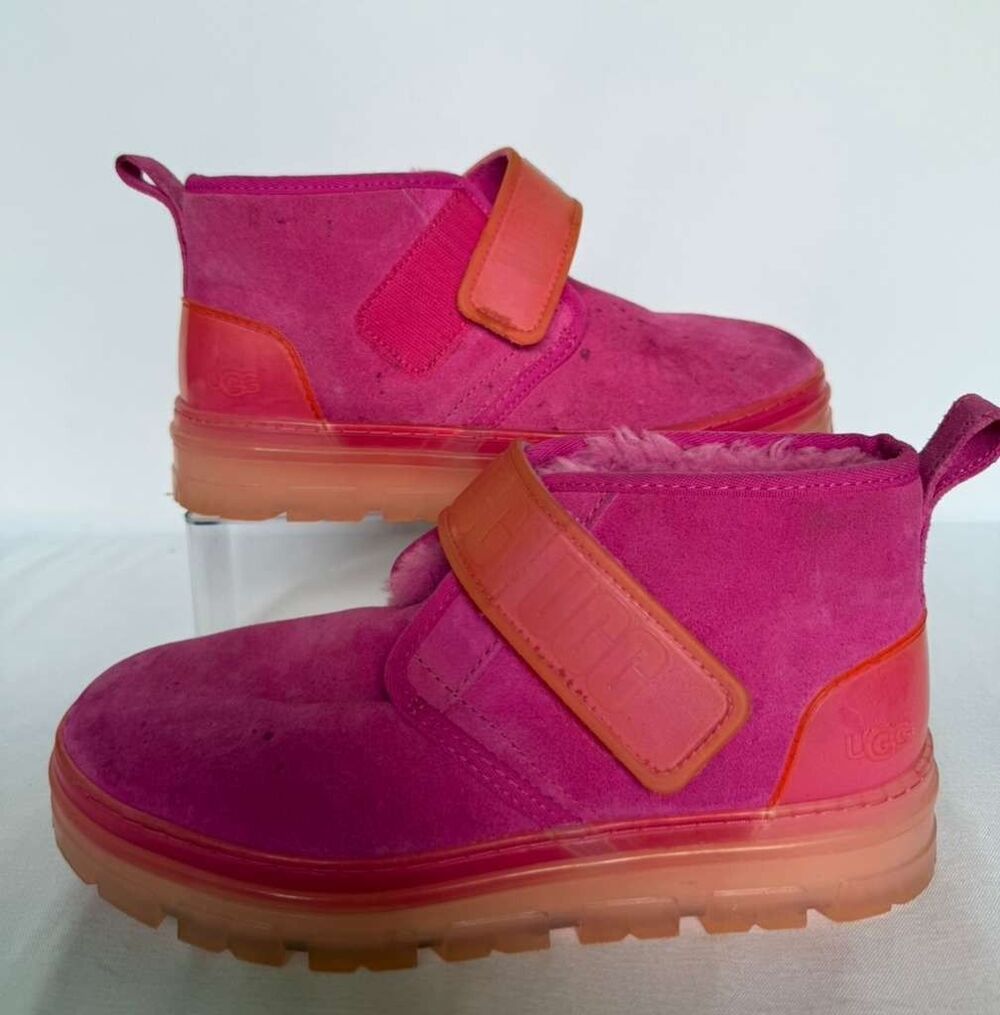 UGG Boots Women’s Size 9 Pink Shearling Lined Strap Platform
